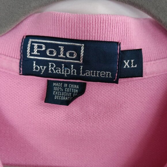 POLO By RALPH LAUREN Short Sleeve Pink Cotton Polo Shirt Men's Size XL - Picture 4 of 4